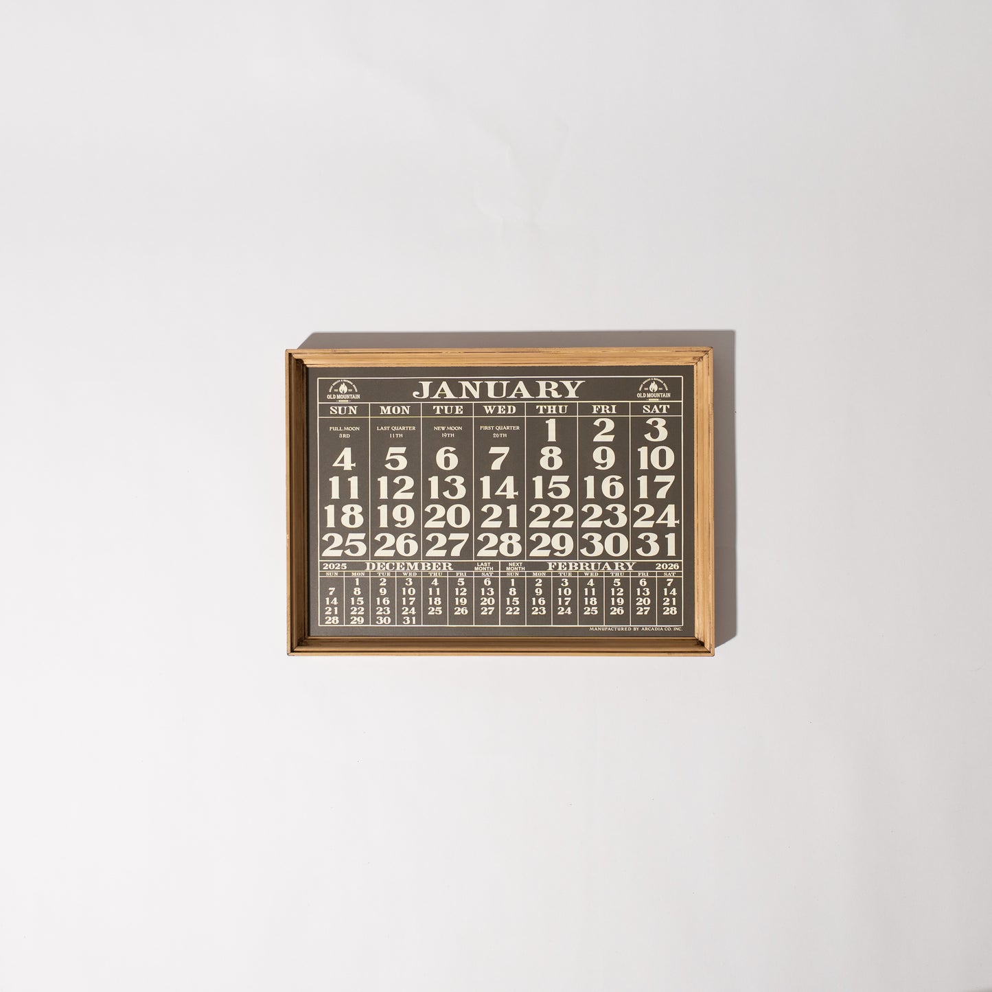 CALENDAR.2026 WOOD FRAME SET